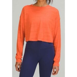NWOT LULULEMON Muscle Love Long-Sleeve Shirt Tiger Mesh in Warm Coral